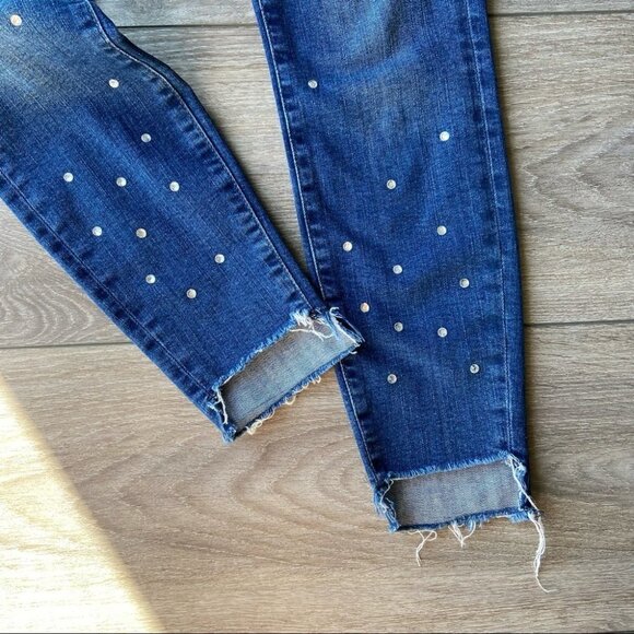 Mavi Sequins Accents Tess High Rise Super Skinny Crop  Jean - Picture 3 of 12